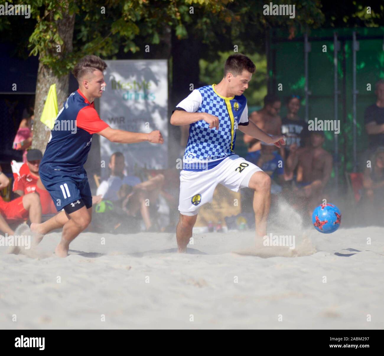 Beachsoccer abschließenden Tag der deutschen Fußball-Bundesliga an der Münchner Beach Resort auf der Regattastrecke Oberschleißheim. [Automatisierte Übersetzung] Stockfoto