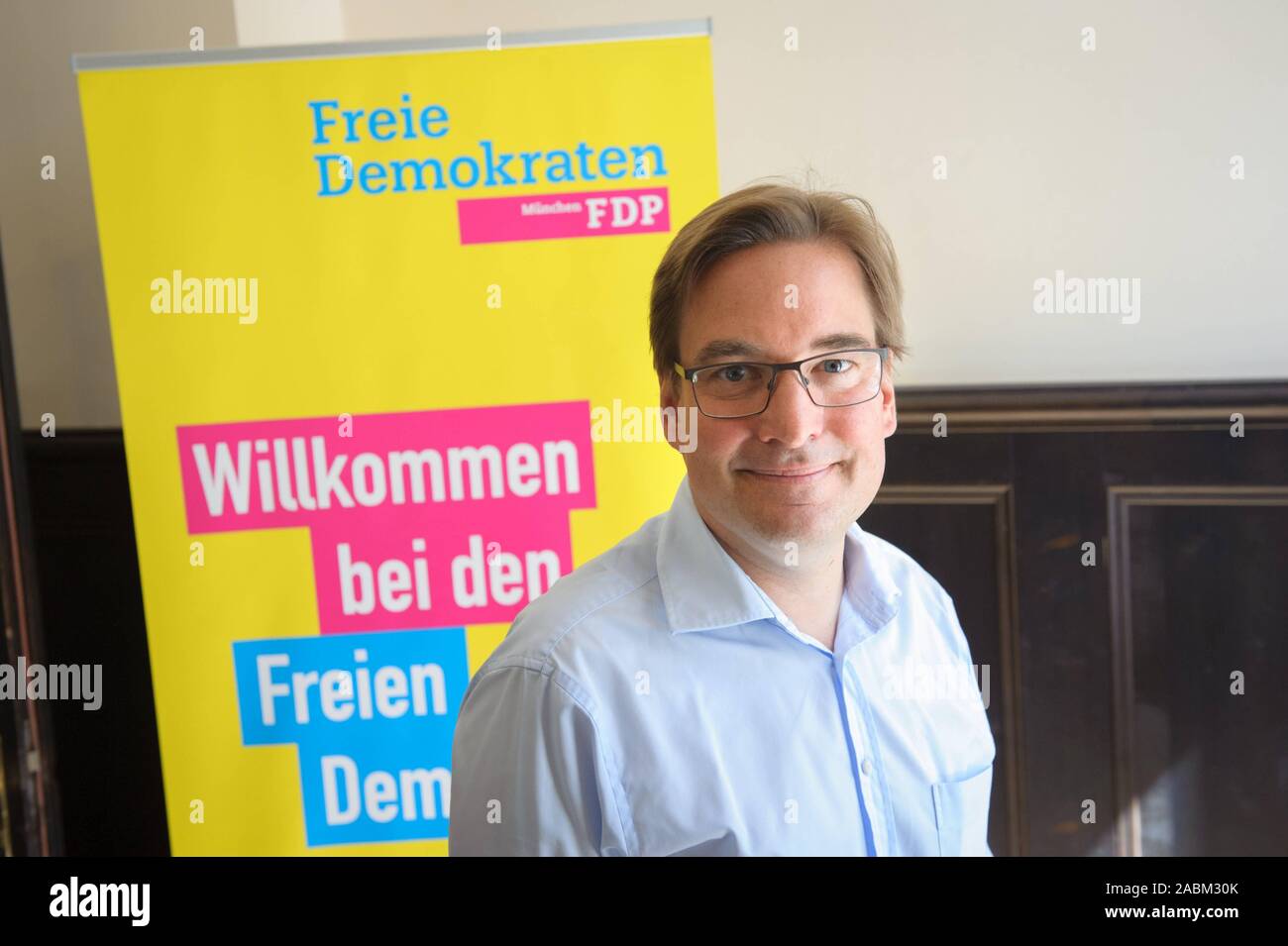 Jörg Hoffmann, Kandidat der FDP für das Amt des Bürgermeisters von München. [Automatisierte Übersetzung] Stockfoto