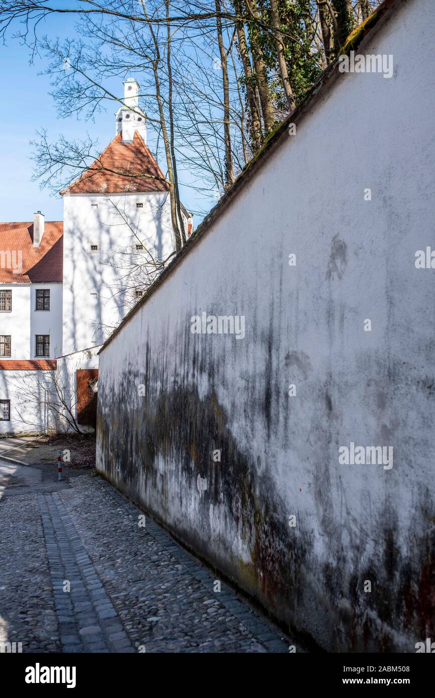 An den Wänden der alten Gefängnis in der oberen Domberggasse 16 in der Altstadt von Freising. [Automatisierte Übersetzung] Stockfoto