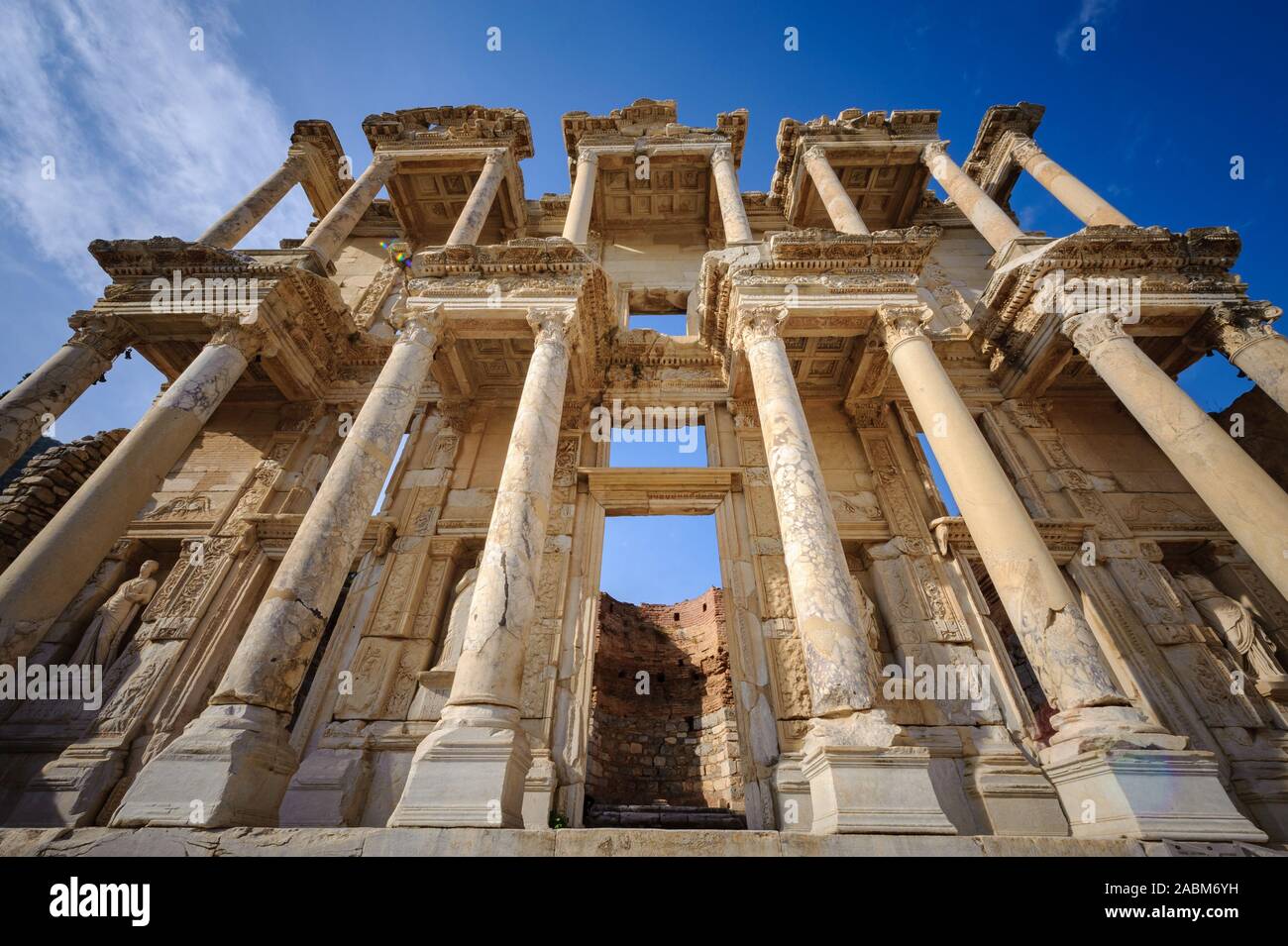 Bibliothek von Celsus - die Ruinen des antiken Ephesus in der Türkei Stockfoto
