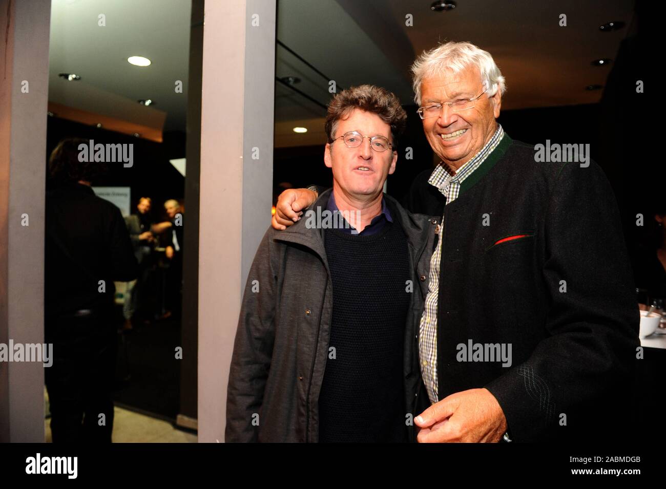 Richard Oehmann und Gerhard Polt Am SZ Kultursalon - das Haus für Humor in der 'Viehbank'. [Automatisierte Übersetzung] Stockfoto