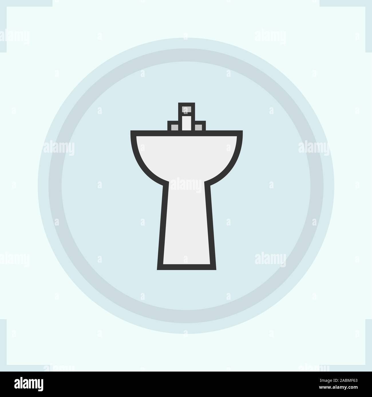 Spüle Farbe Symbol. Waschbecken. Keramik Waschtisch. Isolierte Vector Illustration Stock Vektor