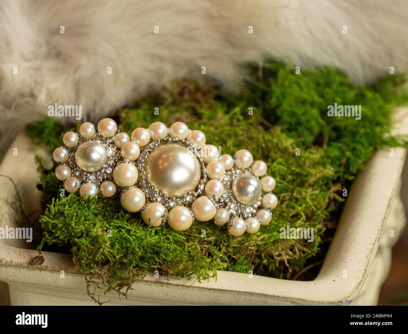 Schmuck mit Weihnachten kreative Dekoration Hintergrund Stockfoto