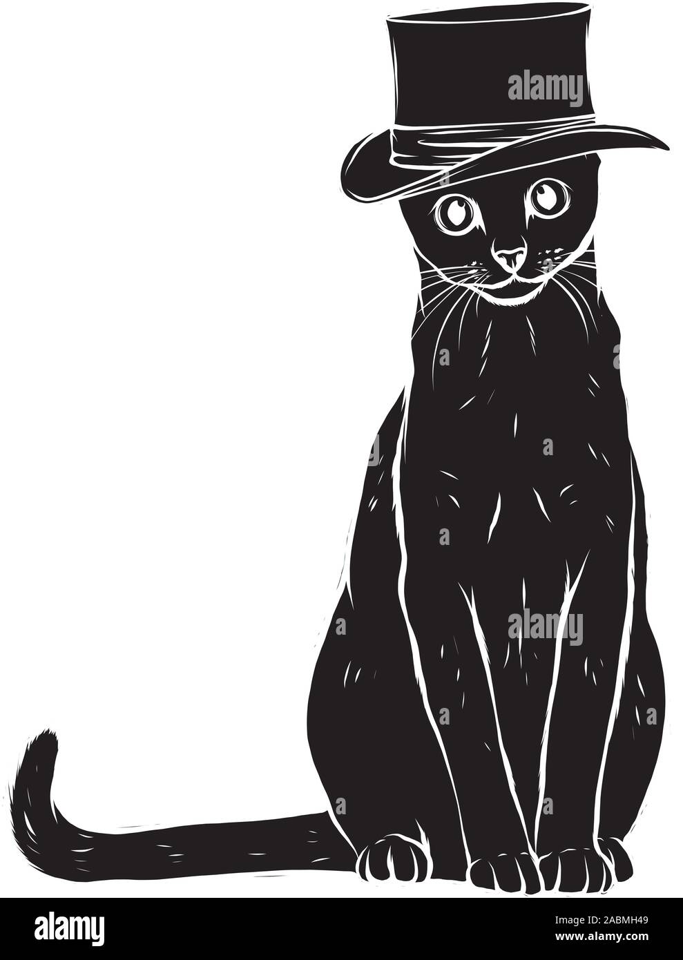Vektor lustig Britische Katze Hipster in der grauen Hut, Brille und bowtie Stock Vektor