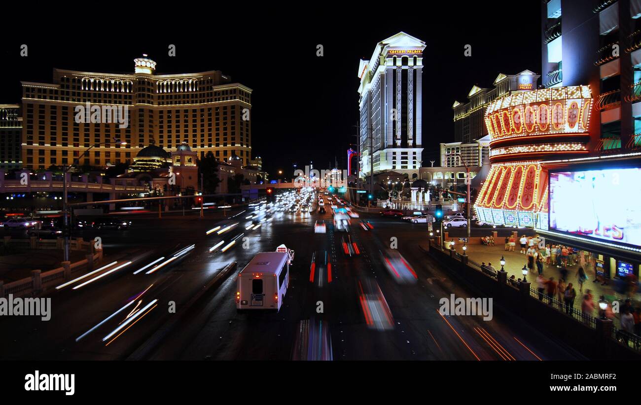 Las Vegas, Nevada/USA - Nacht Blick auf den Las Vegas Strip Stockfoto
