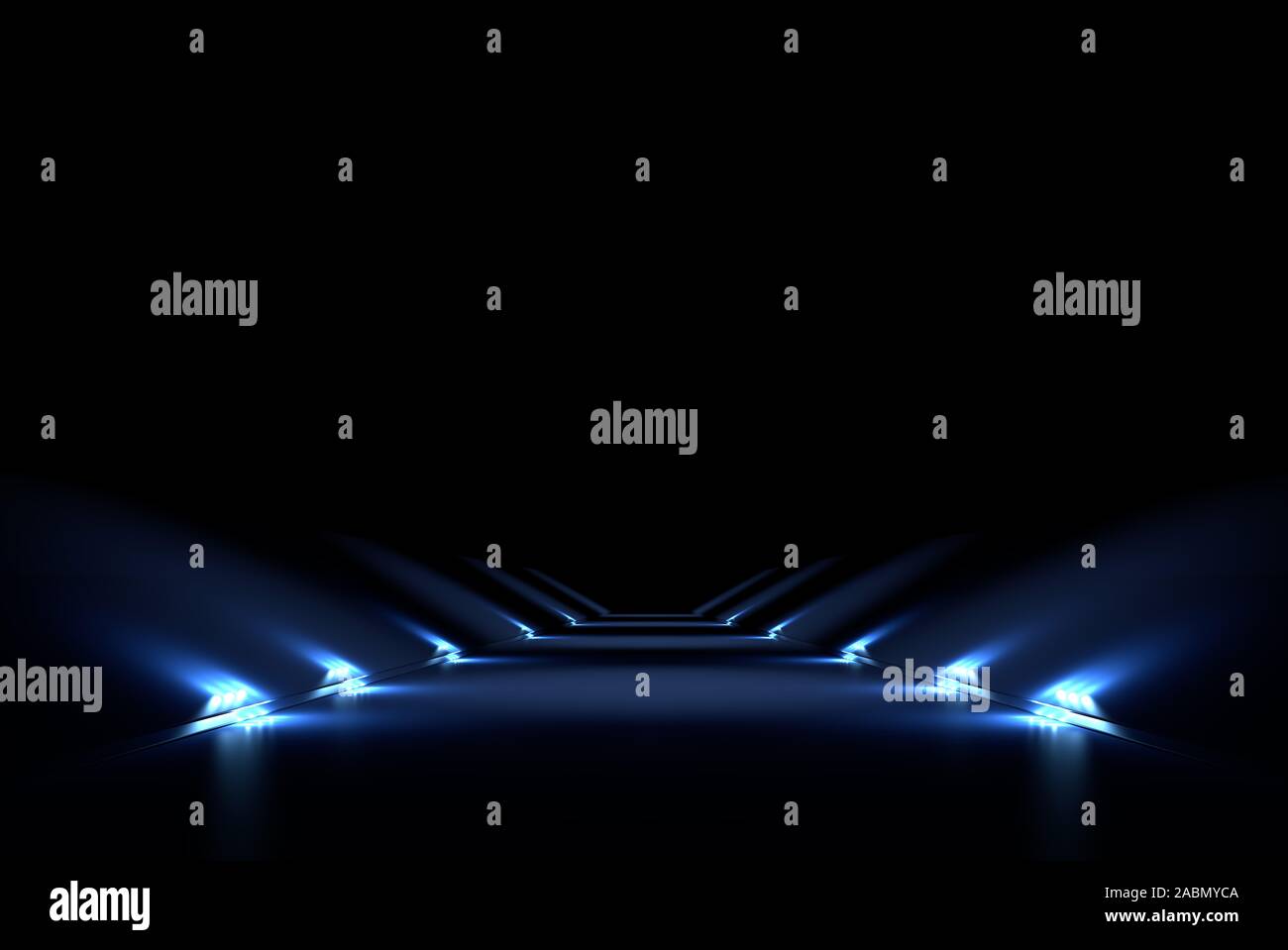 Phantastischen Hintergrund mit Strahlern. 3D-Rendering, 3D-Darstellung. Stockfoto