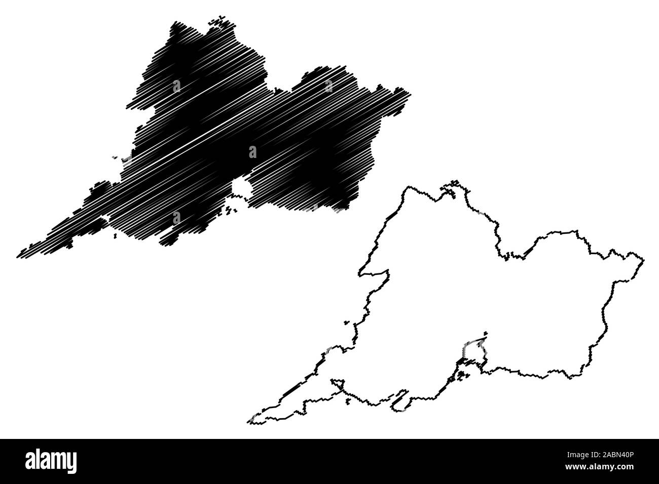 Clare County Council (Irland, Grafschaften Irlands) Karte Vektor-illustration, kritzeln Skizze Clare Karte Stock Vektor