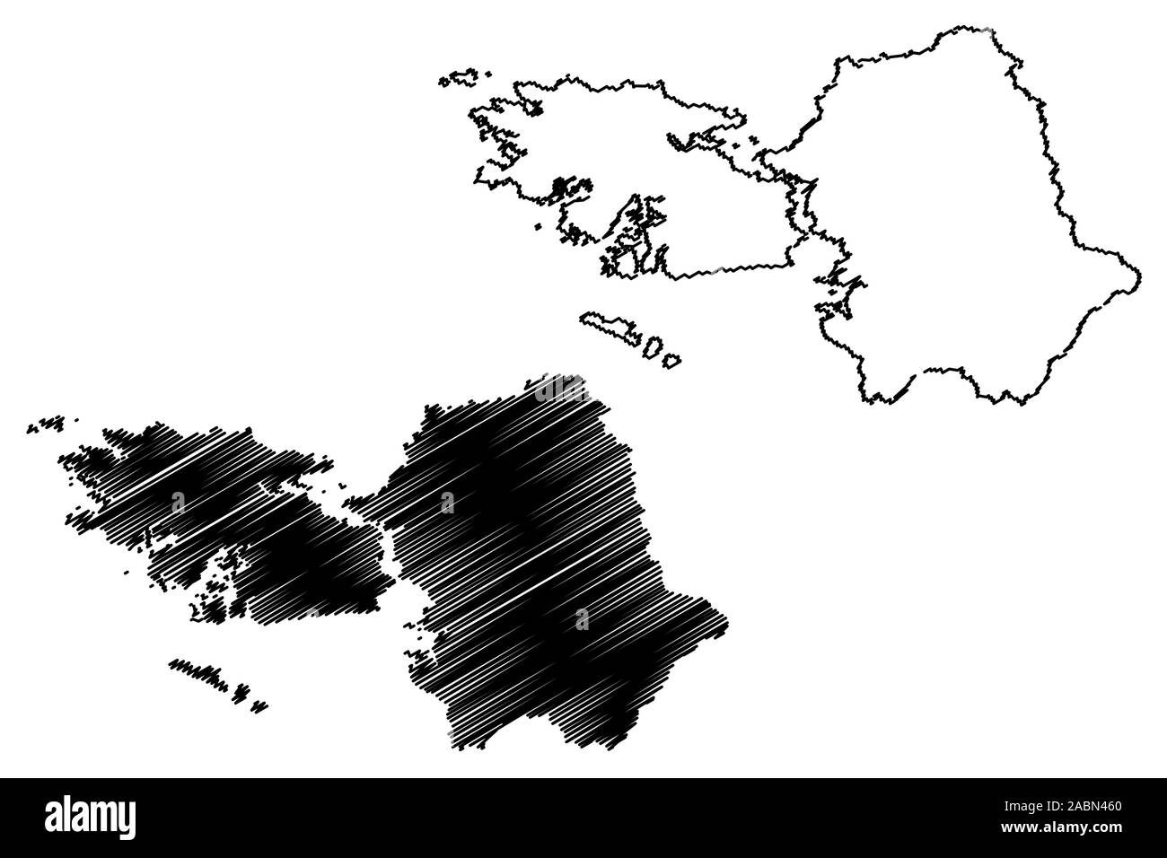 Galway County Council (Irland, Grafschaften Irlands) Karte Vektor-illustration, kritzeln Skizze, Galway Karte anzeigen Stock Vektor