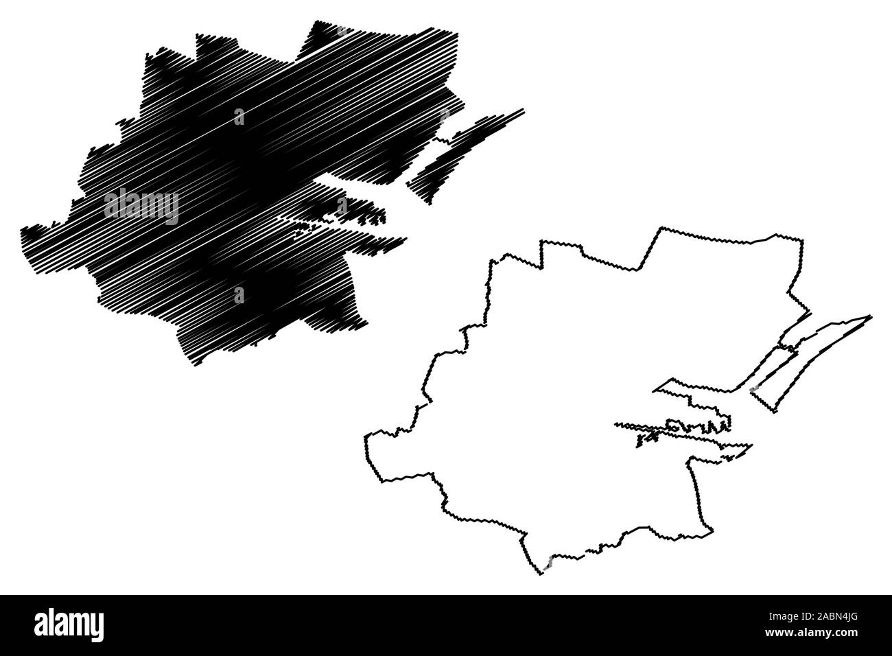 Stadt Dublin County Council (Irland, Grafschaften Irlands) Karte Vektor-illustration, kritzeln Skizze Dublin Stadtplan Stock Vektor