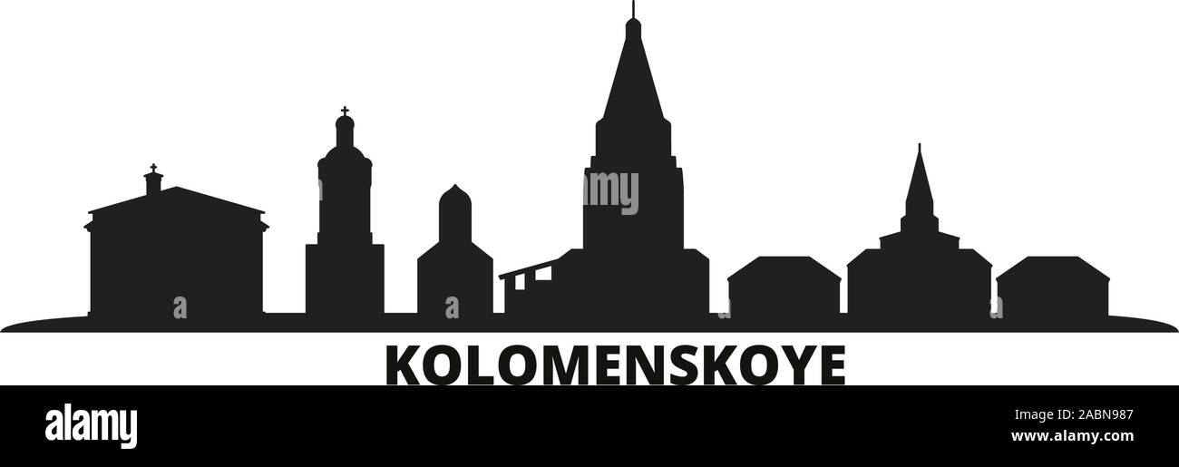 Russland, Kolomenskoye, Kirche der Himmelfahrt Skyline der Stadt isoliert Vector Illustration. Russland, Kolomenskoye, Kirche der Himmelfahrt Reisen cityscap Stock Vektor