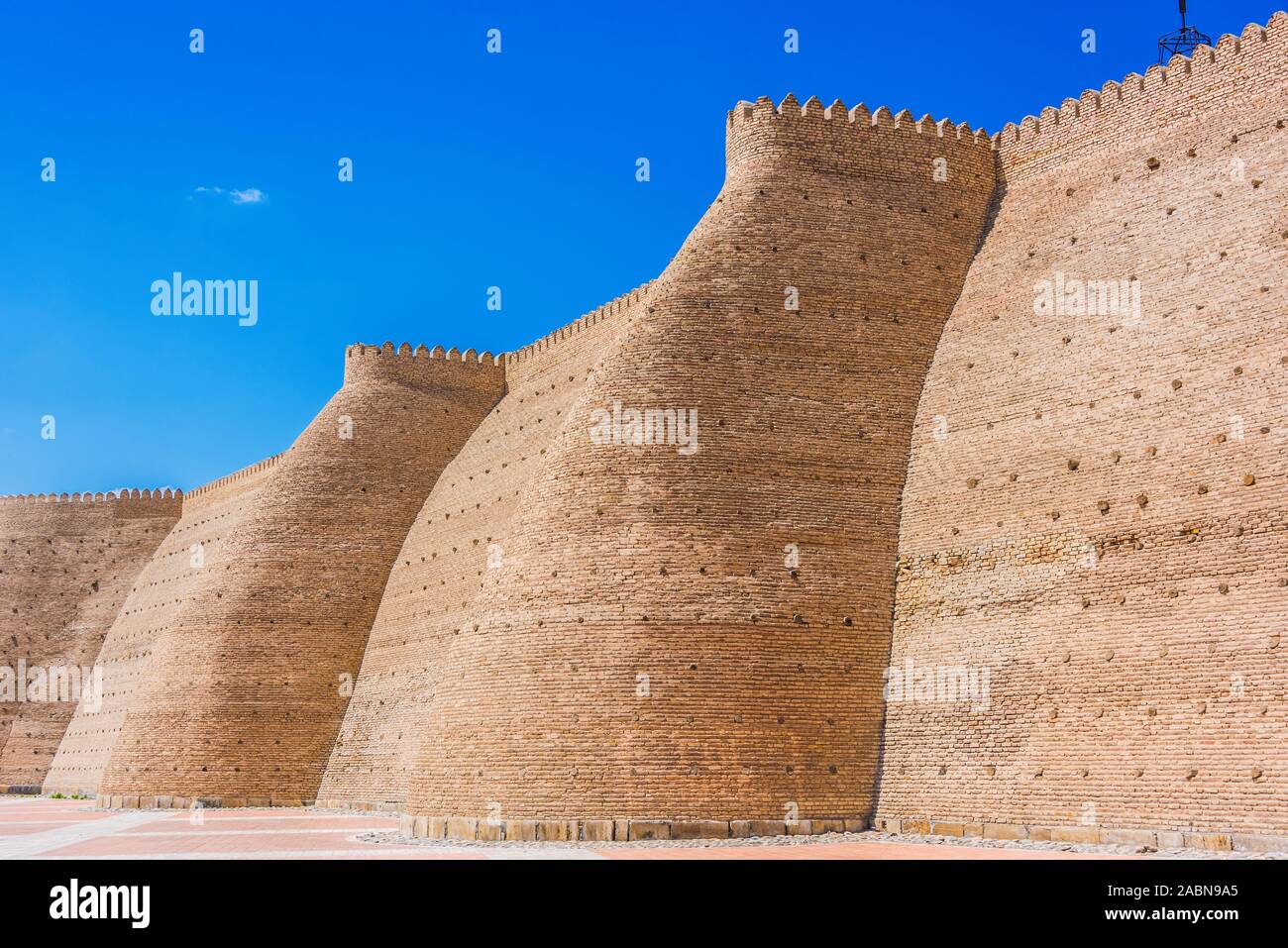 Die Wände der Arche von Buchara in Usbekistan. Stockfoto