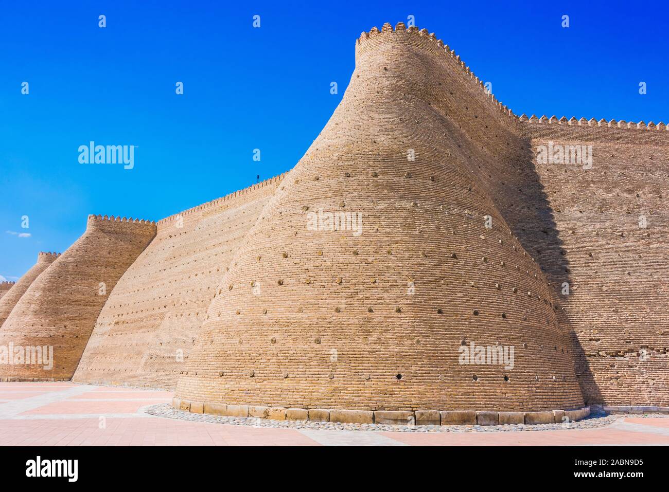 Die Wände der Arche von Buchara in Usbekistan. Stockfoto