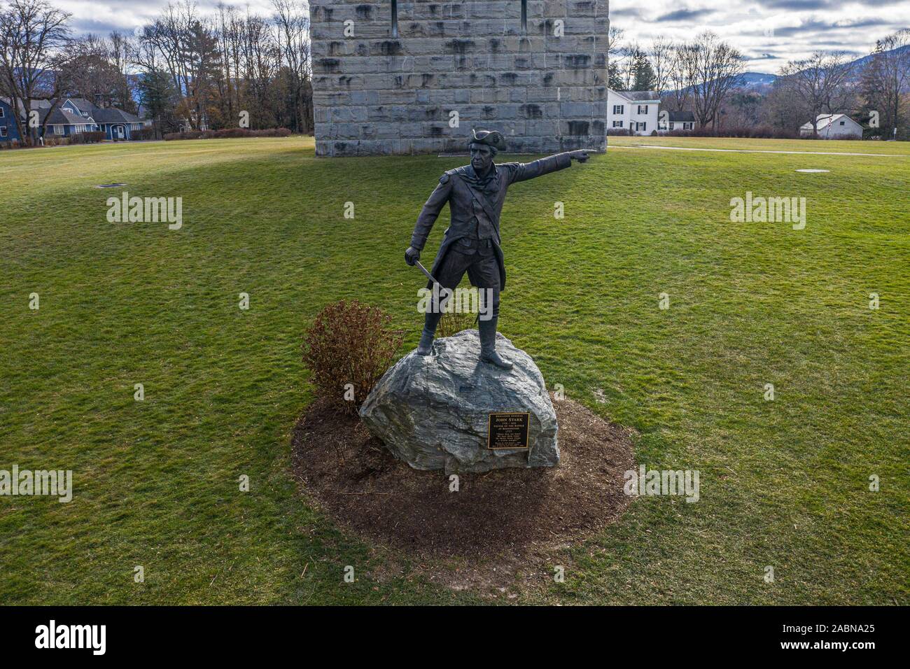 John Stark Statue, Bennington Battle Monument, Bennington, Vt, USA Stockfoto