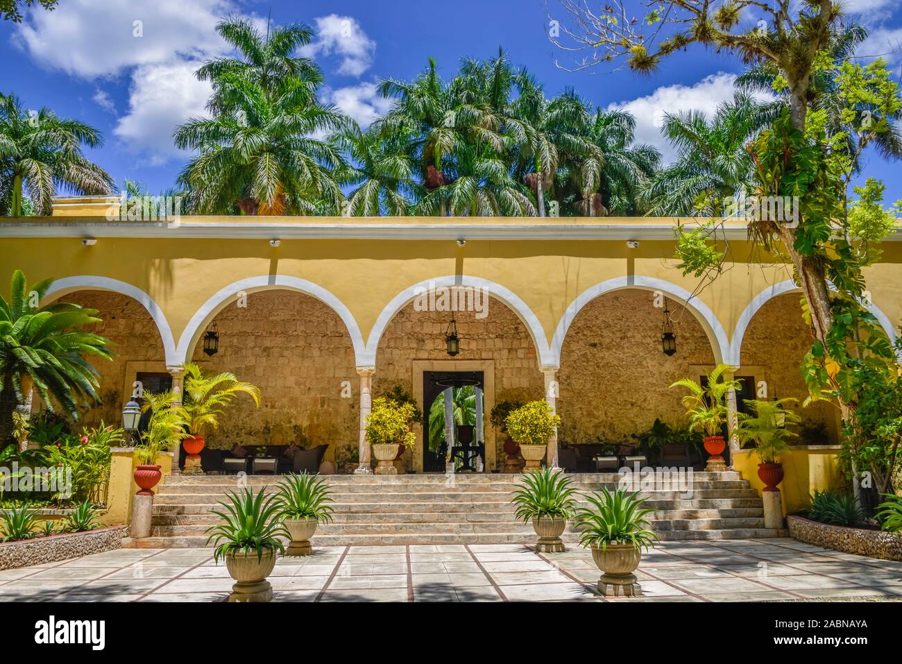 Hauptgebäude, Hacienda Chichen Resort, Chichen Itza, Yucatan, Mexiko Stockfoto