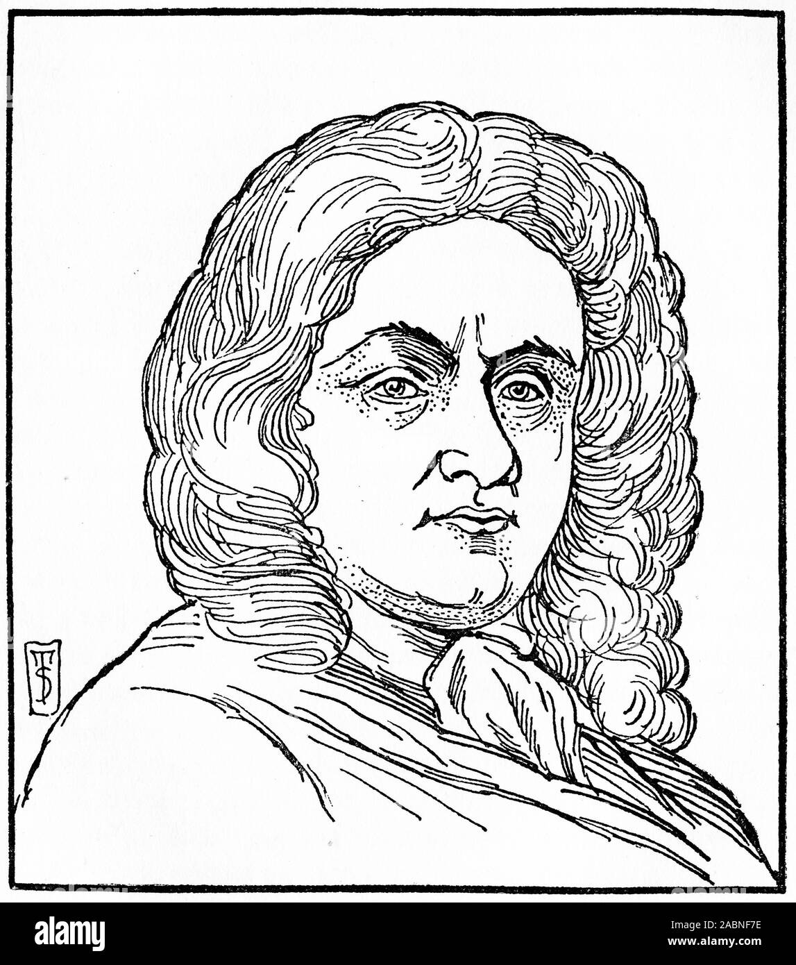 Graviert Portrait von William Carstares (auch Carstaires) (1649 - 1715) Minister von der Kirche von Schottland, aktiv in der Whig Politik. Stockfoto