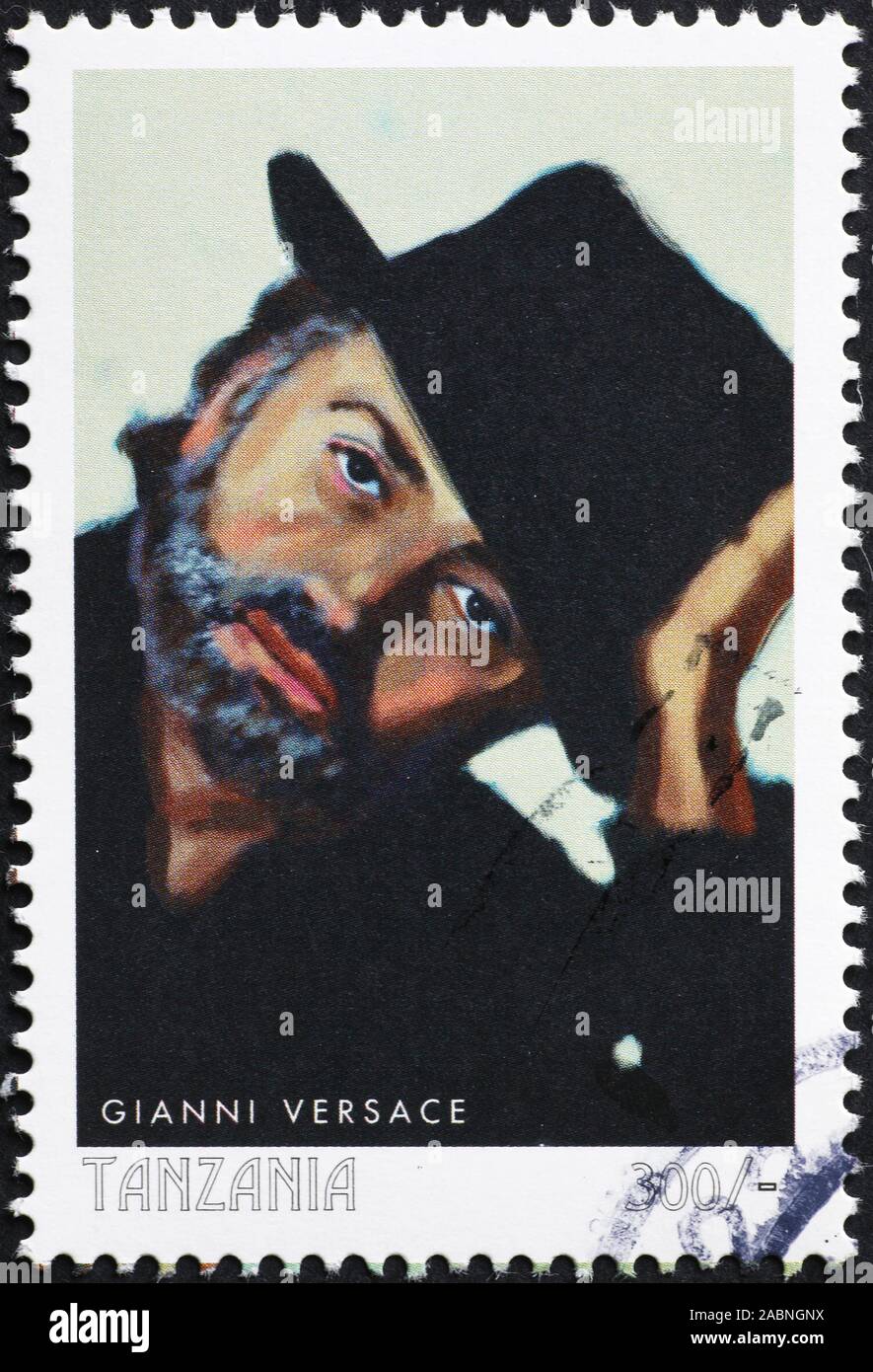 Berühmten Stylistin Gianni Versace auf Briefmarke Stockfoto