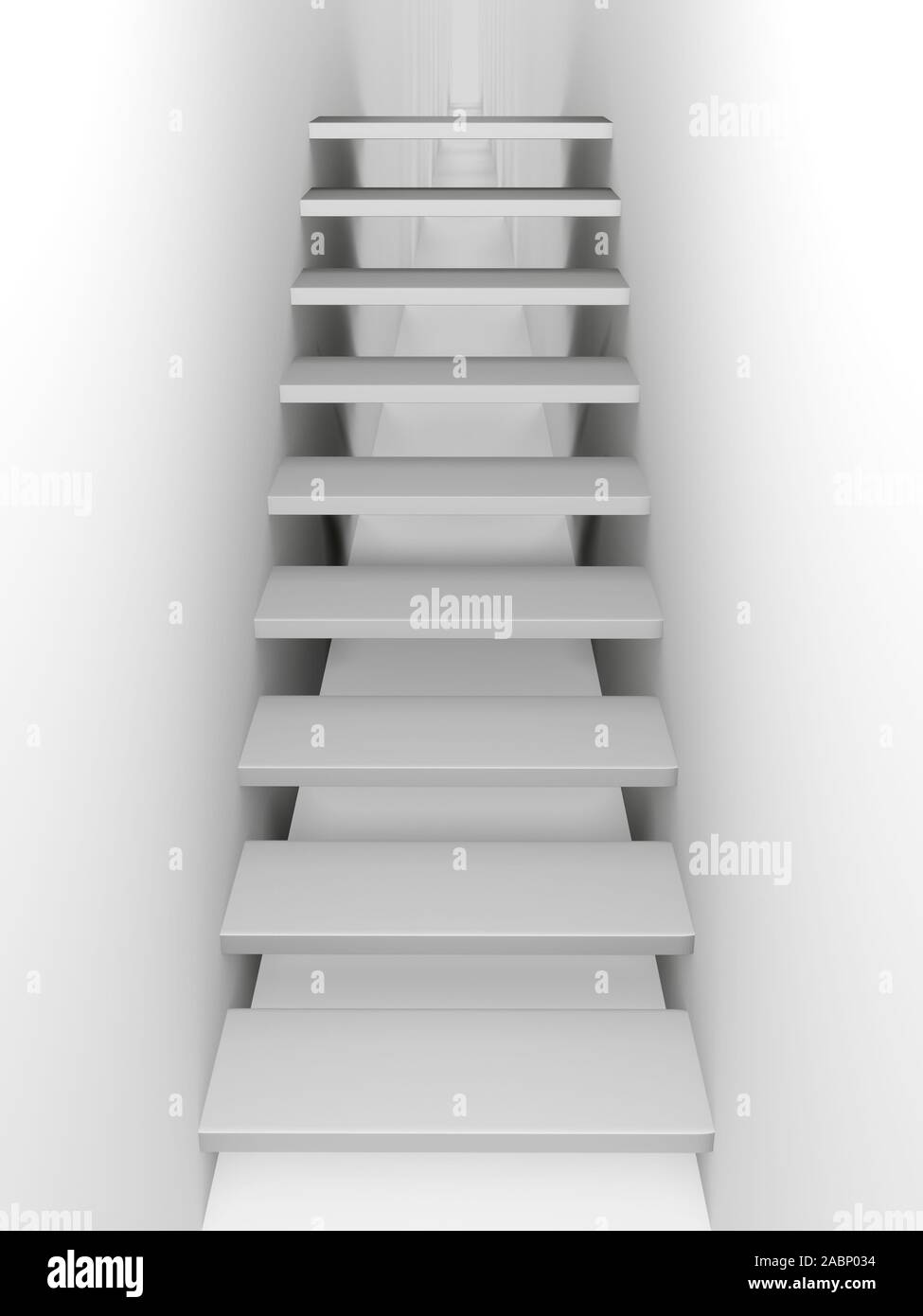 Treppe mit Schritte im Flur. Geschäftskonzept. 3D-Rendering Stockfoto