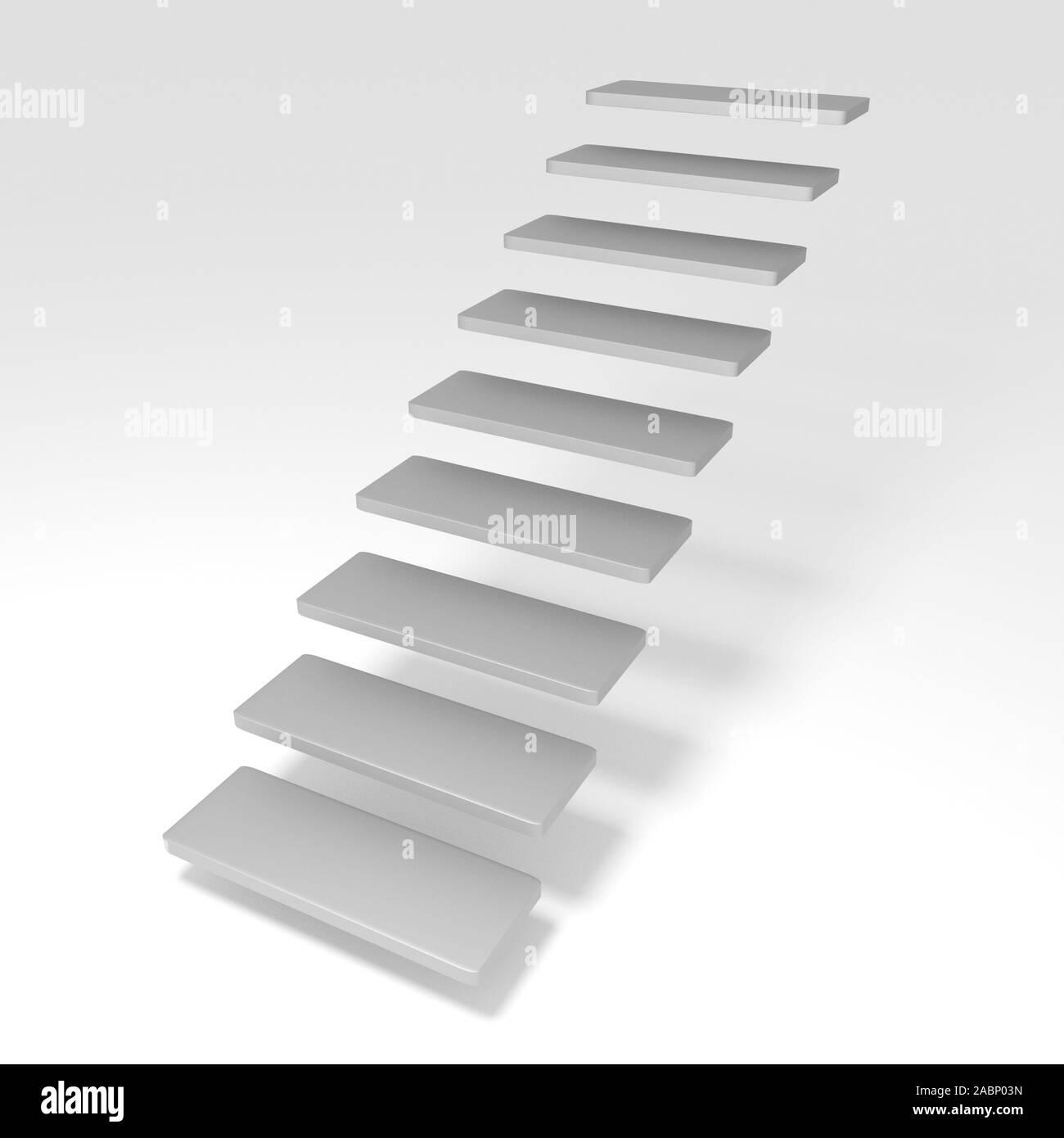 Treppe mit Stufen in der Luft. Geschäftskonzept. 3D-Rendering Stockfoto