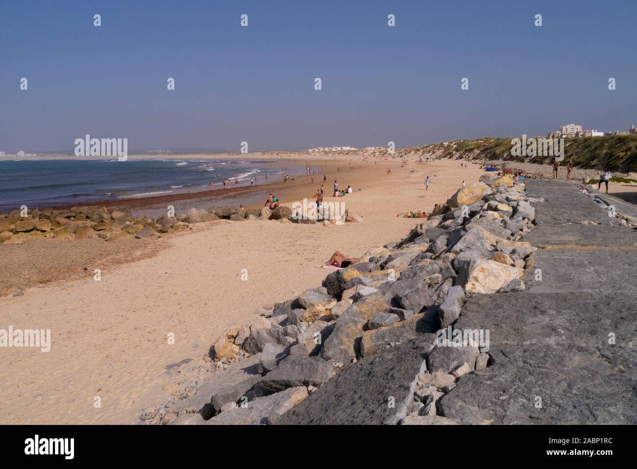 Gamboa Strand in Peniche Portugal Stockfoto