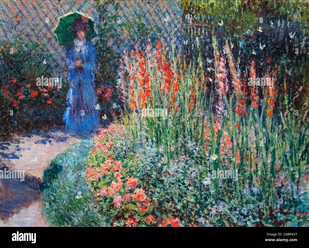 Abgerundet Flower Bed von Claude Monet (1840-1926), Öl auf Leinwand, 1876 Stockfoto