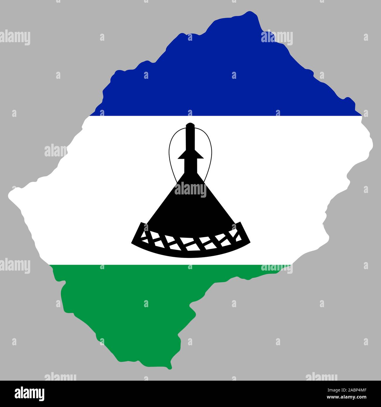 3D-Karte Lesotho Flagge Vektor-illustration Eps 10. Stock Vektor