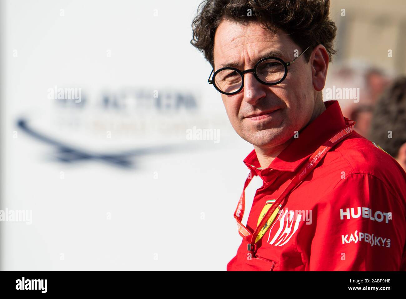 Abu Dhabi/VAE - 28/11/2019 - Mattia Binotto (ITA, Ferrari Teamchef) während der Tag vor der Praxis für das Abu Dhabi Grand Prix Stockfoto