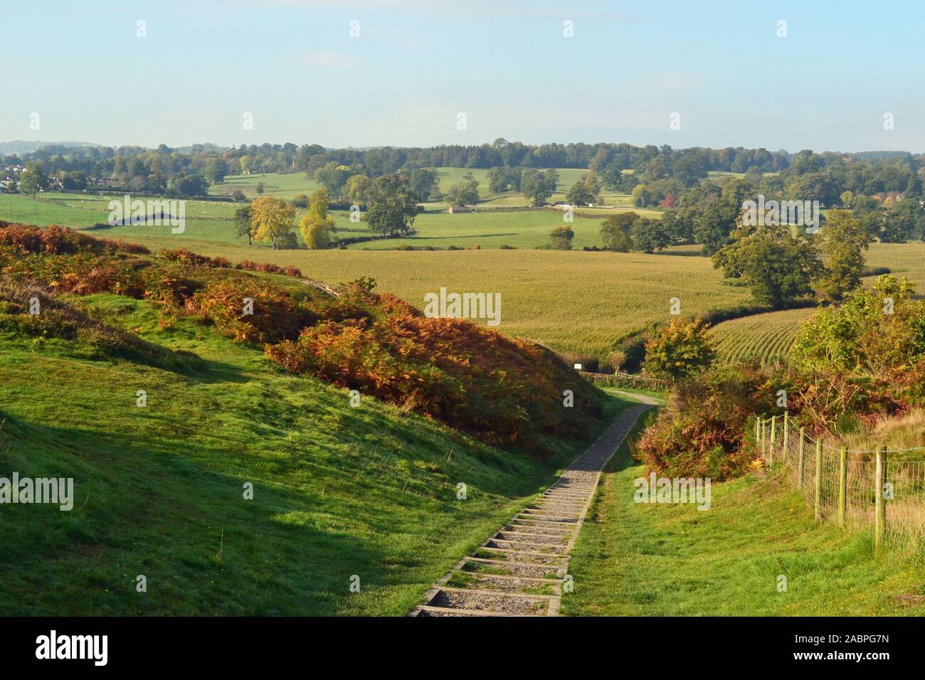 Oswestry Hill Fort, Oswestry, Shropshire, Großbritannien Stockfoto