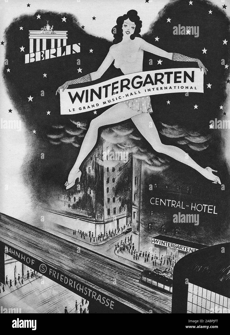 BERLIN WINTERGARTEN Anzeige ungefähr 1935 Stockfoto