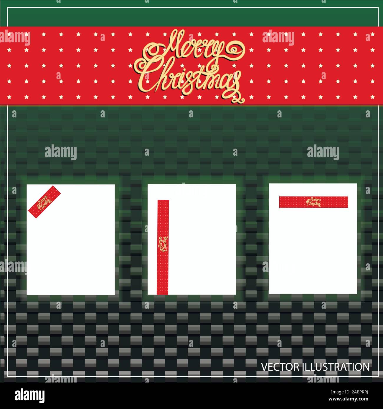 Frohe Weihnachten Banner Design. Helle Vector Illustration. Stock Vektor