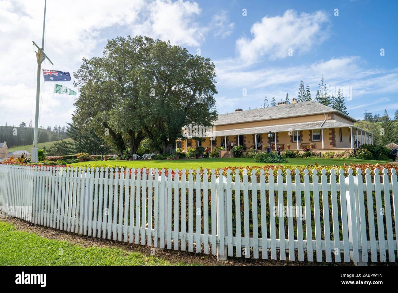 Das Government House in Kingston und Arthur's Vale historischen Bereich, im Jahr 1829 gebaut. Das Revier ist einer der elf Standorte, die die australischen Überführen Stockfoto