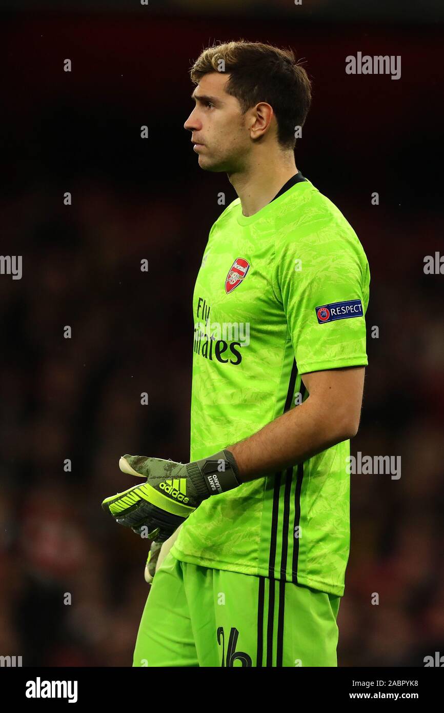 London, Großbritannien. 28 Nov, 2019. Arsenals Torwart Emiliano Martinez während der UEFA Europa League Spiel zwischen Arsenal und Eintracht Frankfurt, das Emirates Stadium, London England. Am 28. November 2019 Credit: Europäische Sport Fotografische Agentur/Alamy leben Nachrichten Stockfoto