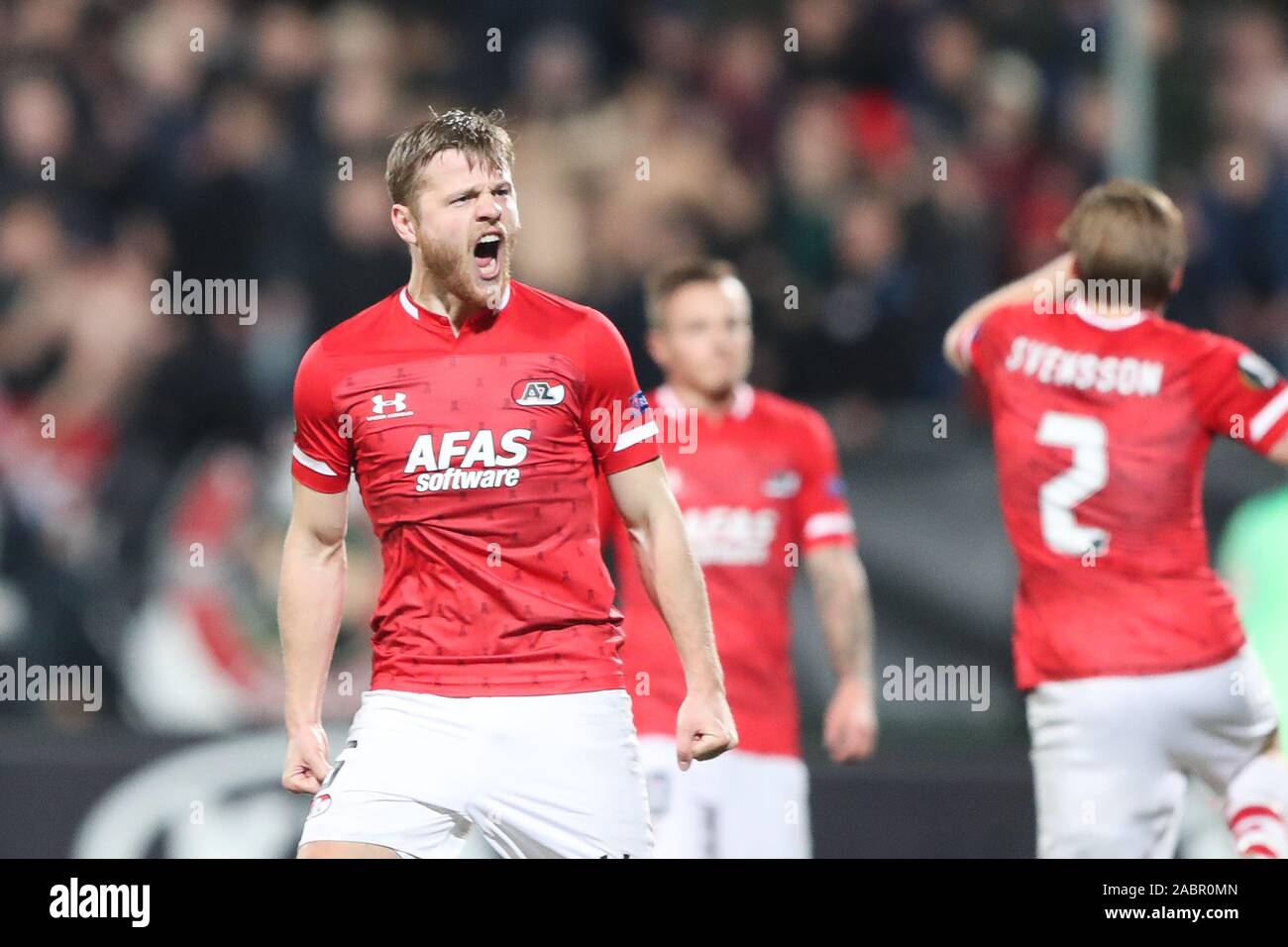 28. november 2019 Den Haag, Niederlande Soccer Europe League AZ / Partizan Belgrado Voetbal Europa League Group Phase Saison 2019-2020 L-R: Fredrik Midtsjo von AZ Stockfoto