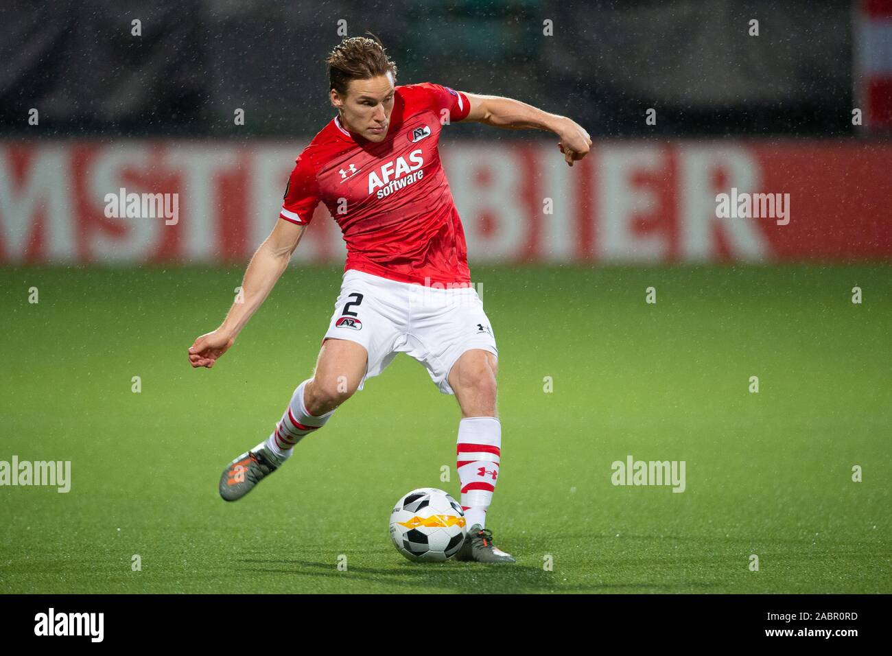28. november 2019 Den Haag, Niederlande Soccer Europe League AZ / Partizan Belgrado Voetbal Europa League Group Phase Saison 2019-2020 L-R: Jonas Svensson von AZ Alkmaar Stockfoto