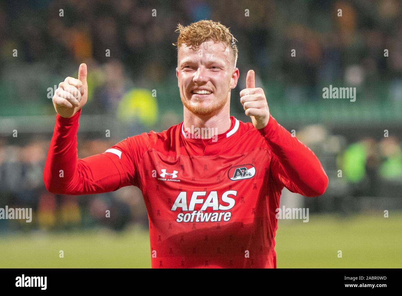 28. november 2019 Den Haag, Niederlande Soccer Europe League AZ / Partizan Belgrado Voetbal Europa League Group Phase Saison 2019-2020 L-R: Ferdy Druijf von AZ Alkmaar Stockfoto
