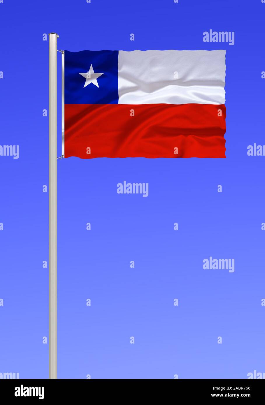 Flagge von Chile, Suedamerika, Stockfoto