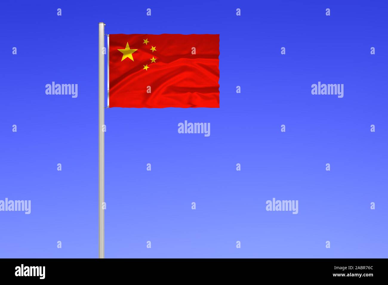 Flagge von China, Asien, Volksrepublik, Stockfoto