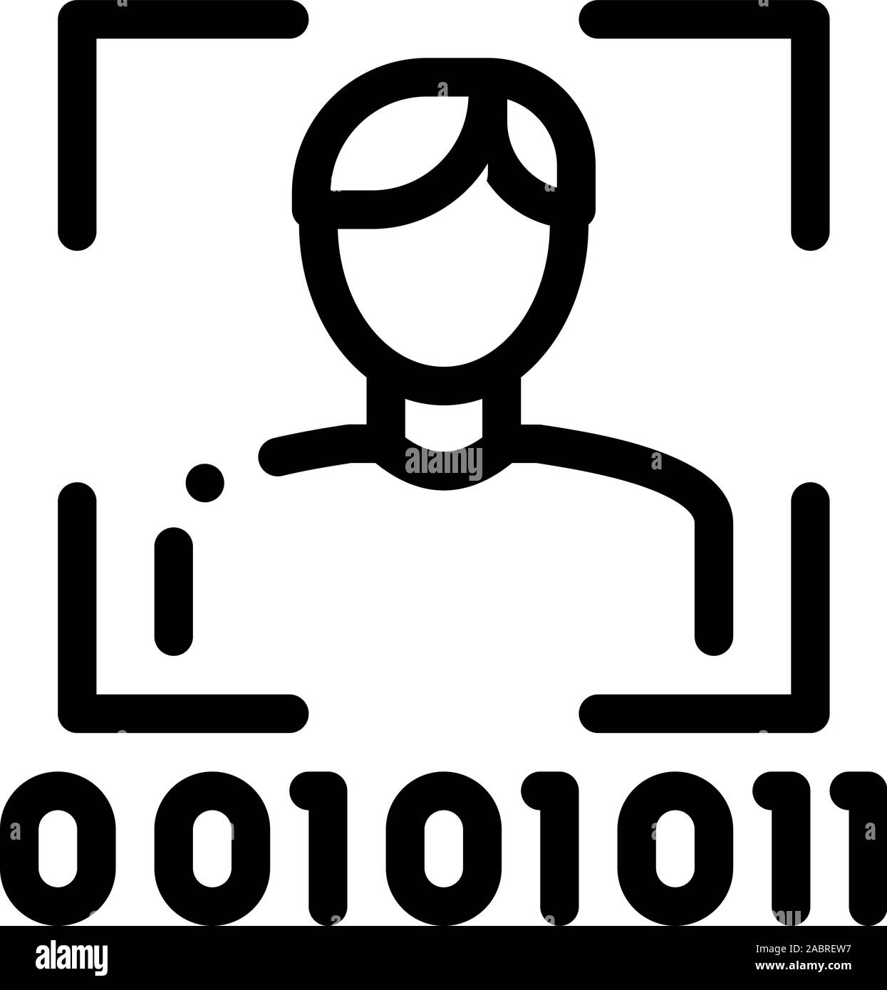 Der binäre Code Symbol Vektor Kontur Abbildung Stock Vektor