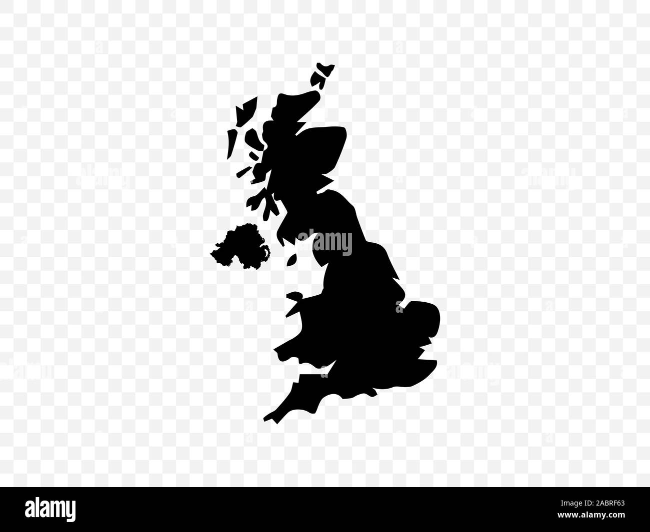Großbritannien Karte auf transparentem Hintergrund. Vector Illustration. Stock Vektor