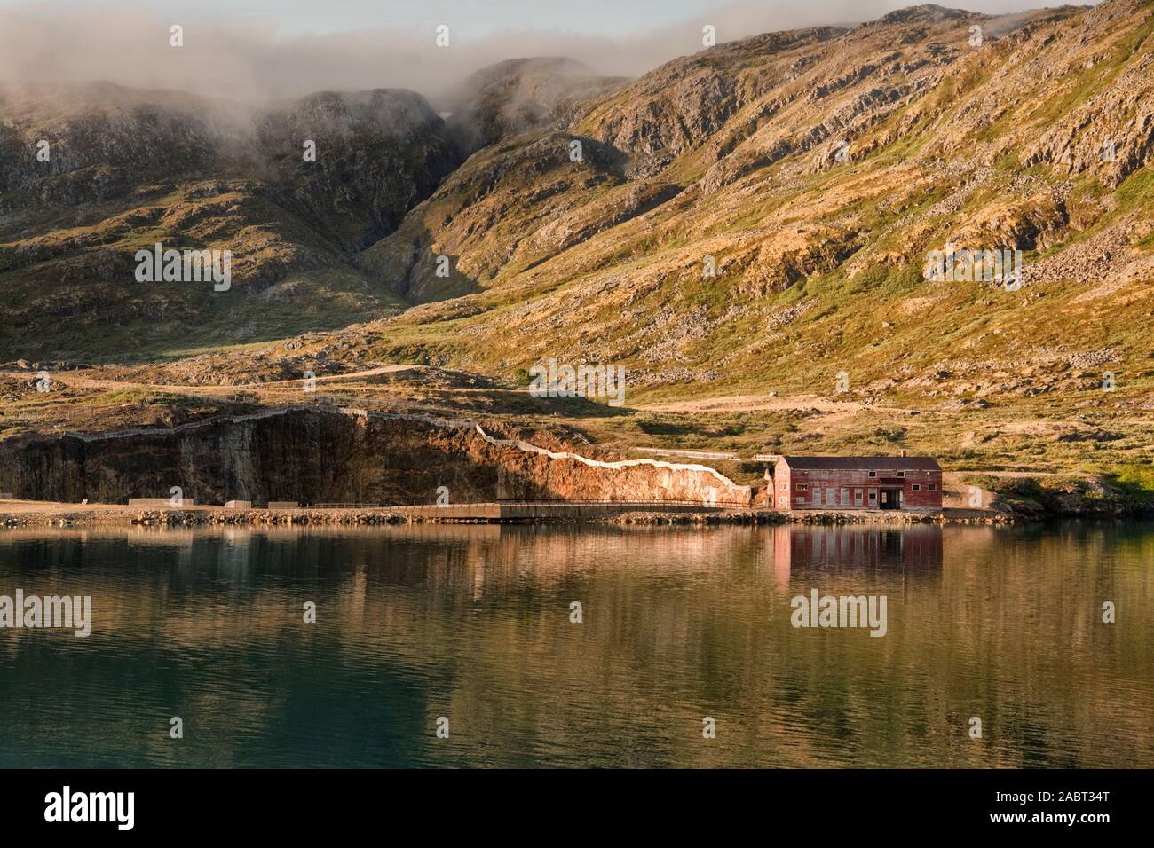 Europa, Süd West Grönland, Ivittuut, verlassene Minenstadt (für kryolith Erz) Stockfoto