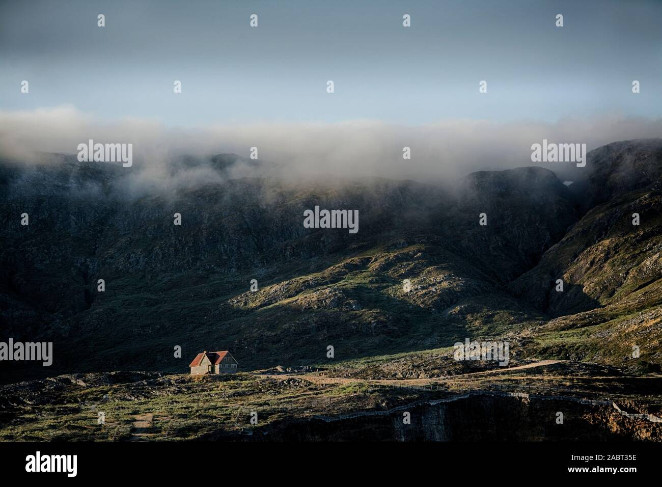 Europa, Süd West Grönland, Ivittuut, verlassene Minenstadt (für kryolith Erz) Stockfoto