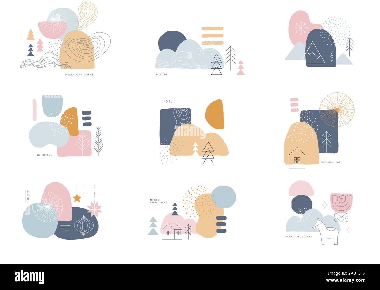 Sammlung von abstrakten Hintergrund Designs, Formen in sauberen Skandinavischen trendigen Stil. Geschichte vorlagen, winter Verkauf, Social Media fördernden Inhalt Stock Vektor