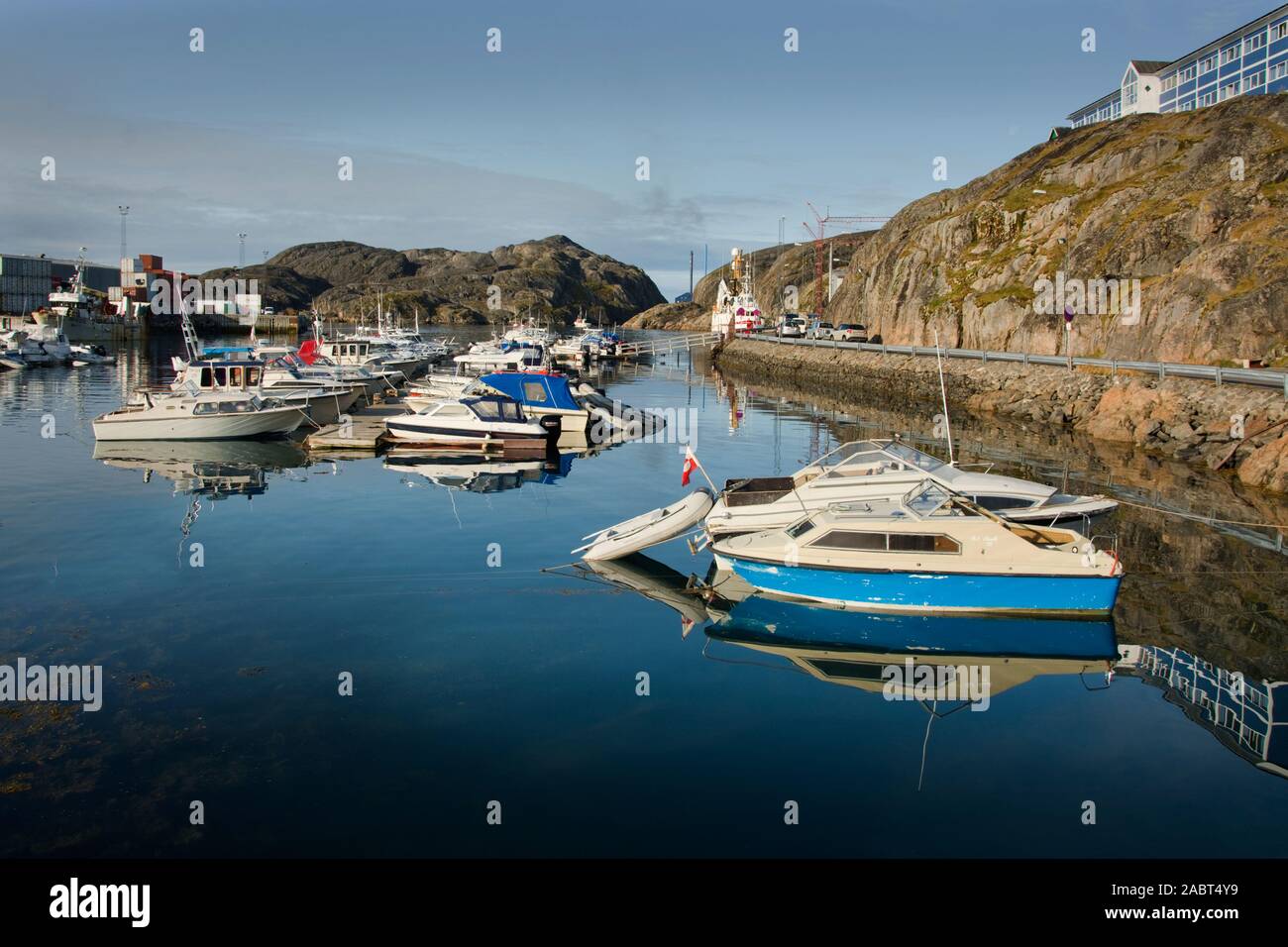 Europa, Süd West Grönland, Maniitsoq marina Stockfoto