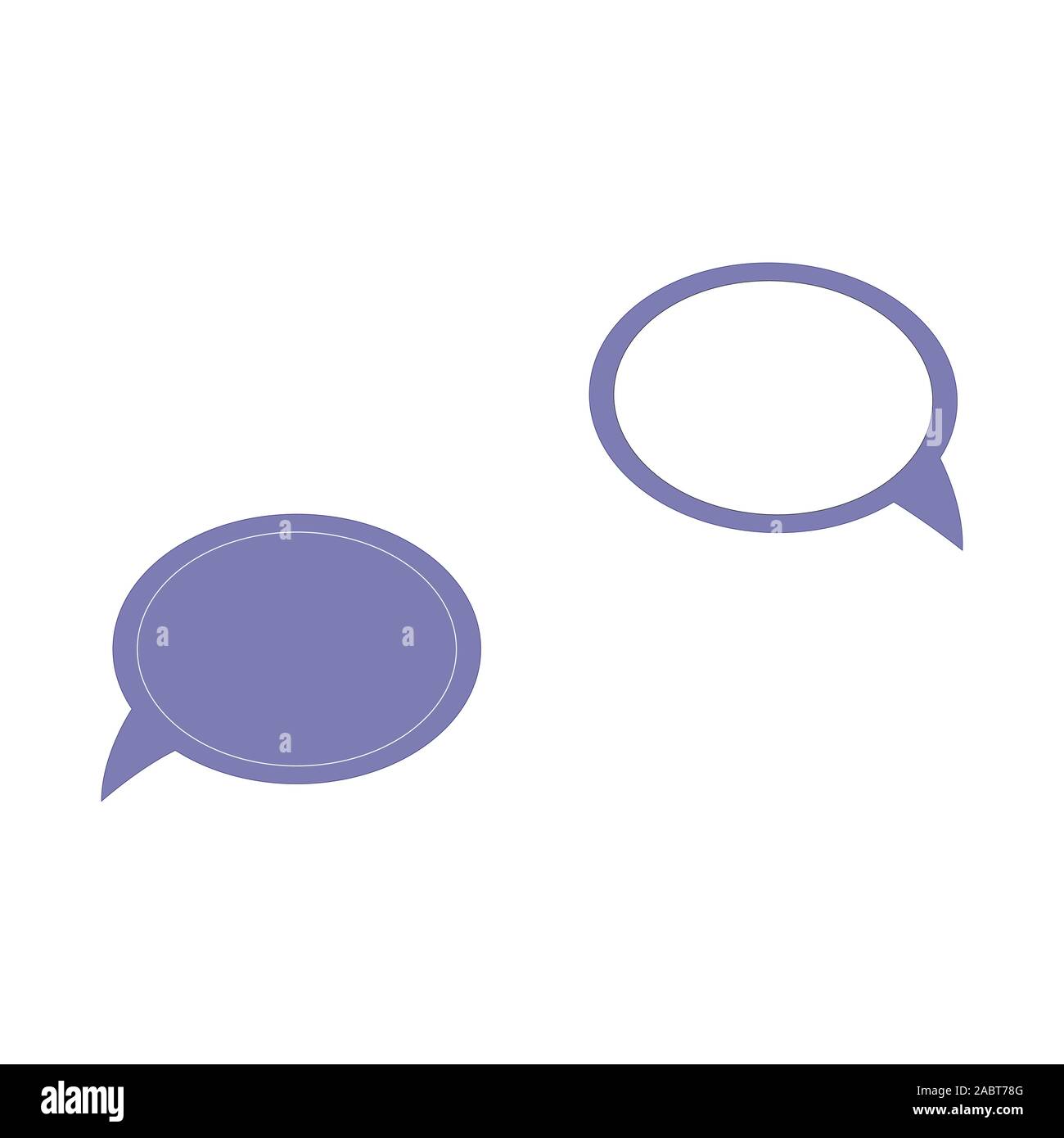 Eine ausgefüllt und eine leere gräulich Purpur speach Blase Stock Vektor