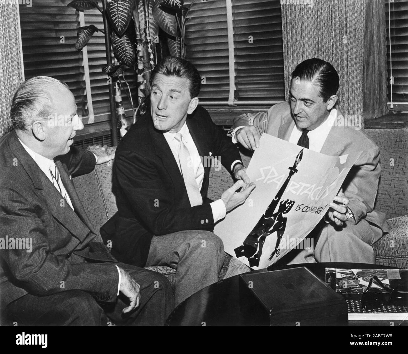 KIRK DOUGLAS, original SAUL BASS Artwork zu unbekannten Führungskräfte für die Förderung von Spartacus 1960 Regisseur STANLEY KUBRICK Roman Howard Schnell Drehbuch Dalton Trumbo ausführender Produzent Kirk Douglas Bryna Produktionen/Universal Pictures Stockfoto