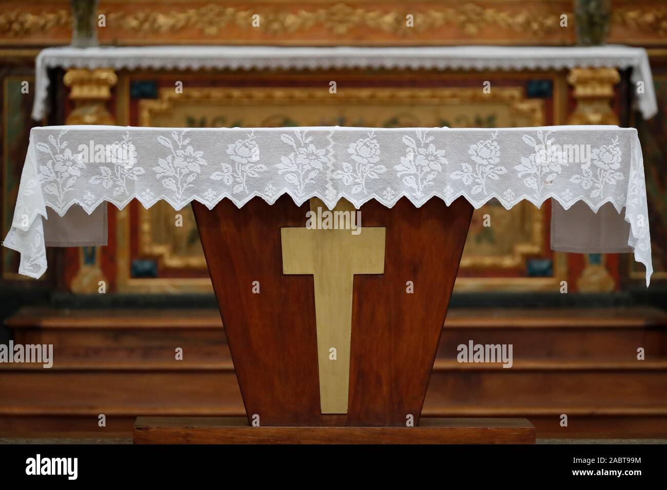Saint Franois von Sales Kirche. Altar. Von Annecy. Frankreich. Stockfoto