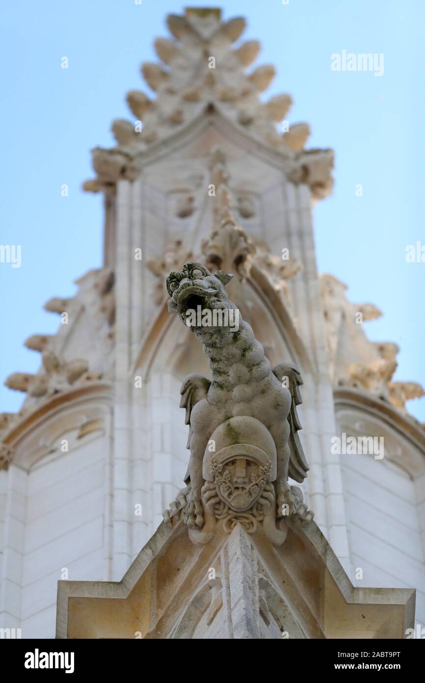 Kathedrale des Heiligen Kreuzes von Orleans. Wasserspeier. Gotische Architektur. Orleans. Frankreich. Stockfoto