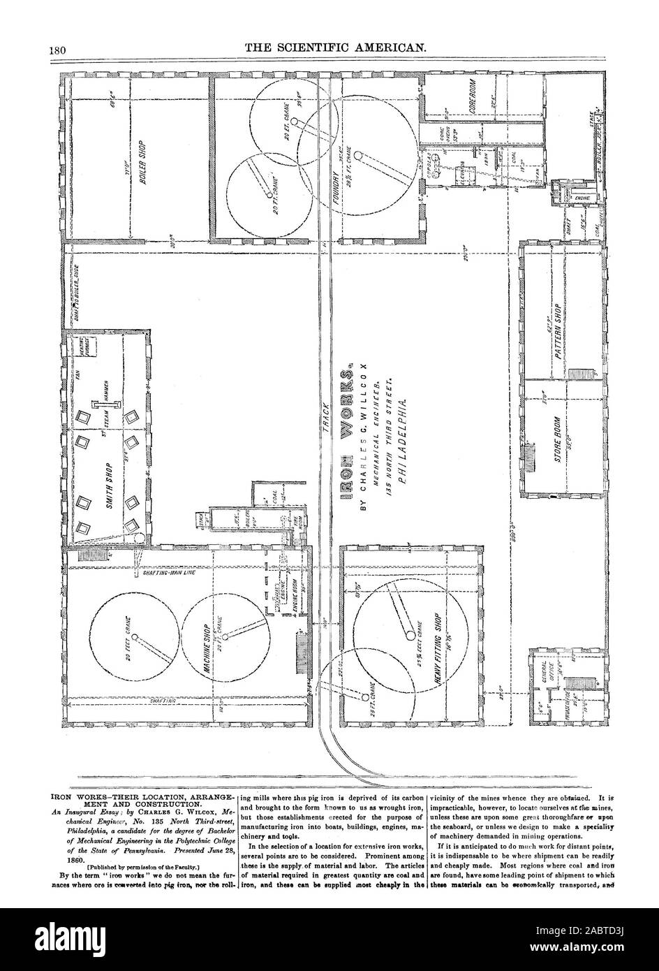 Mint 1 10 0 cc cc aumaxe=MmillfeseiMilaciem BÜGELEISEN WORES - IHRE LAGE ARRANGIEREN UND BAU. 1860. Durch die Bezeichnung "Iron Works' meinen wir nicht das Fell naces wo Erz in yig Bügeleisen cmovected ist nicht die Rolle des Materials in der größten Menge Kohle und Eisen, und diese können versorgt werden. Nost billig im, Scientific American, 1860-09-15 Stockfoto