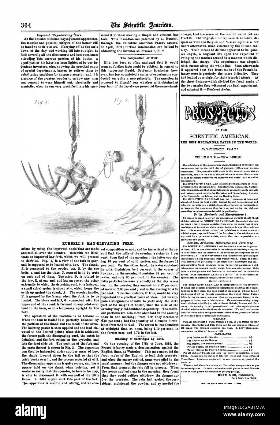 Scientific American, 1863-05-09 Stockfoto
