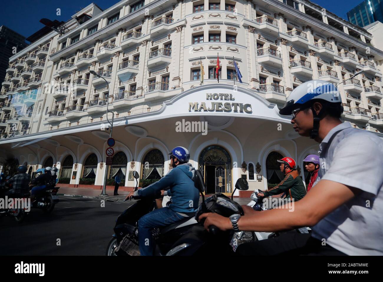 Das Majestic Hotel. Französischer Kolonialarchitektur. Ho Chi Minh City. Vietnam. Stockfoto