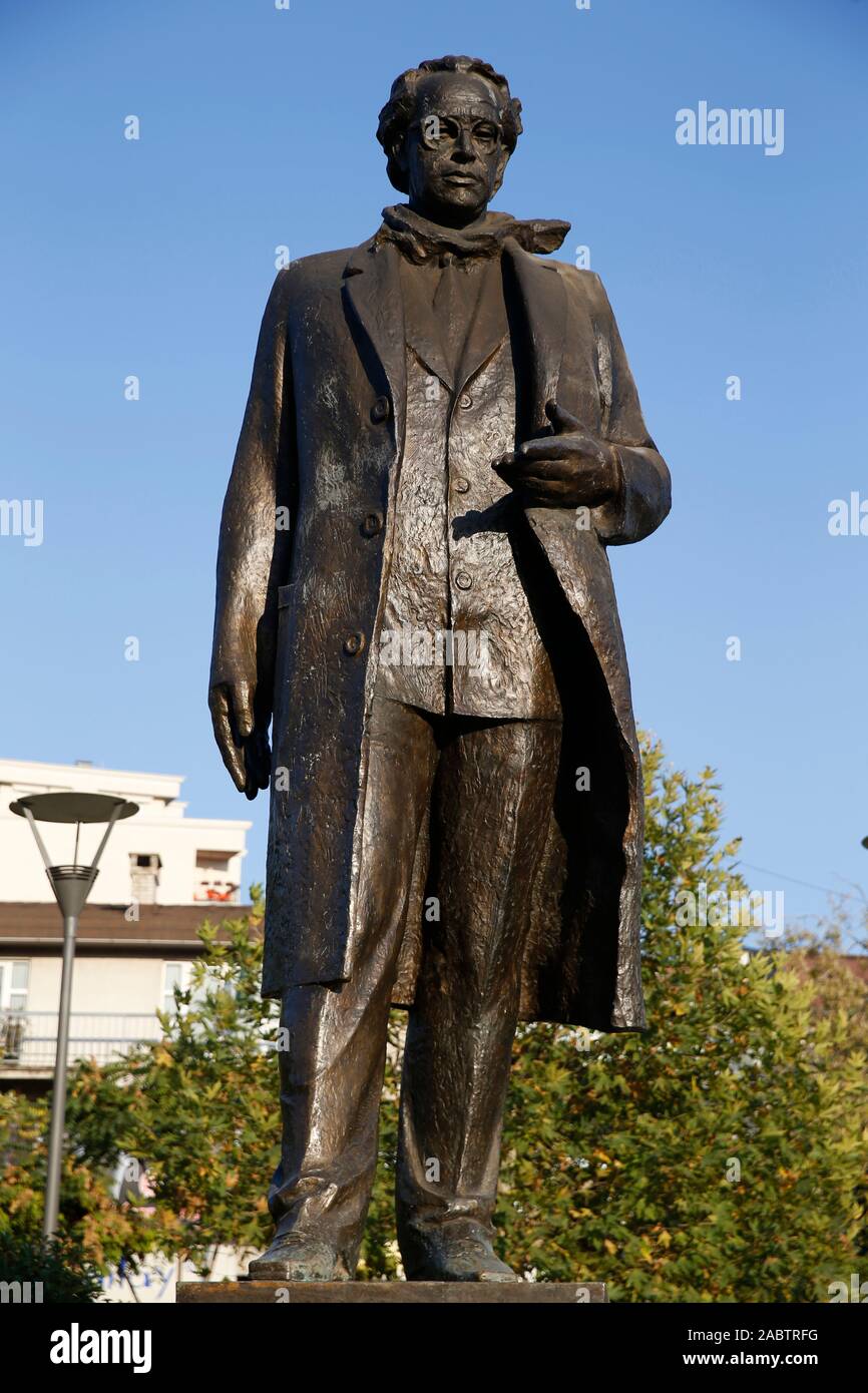 Statue von Ibrahim Rugova in Pristina, Kosovo. Stockfoto